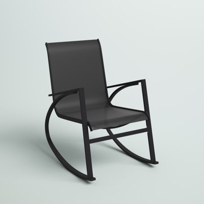 Cand PVC-coated polyester Upholstered Outdoor Rocker Chair with Metal Frame