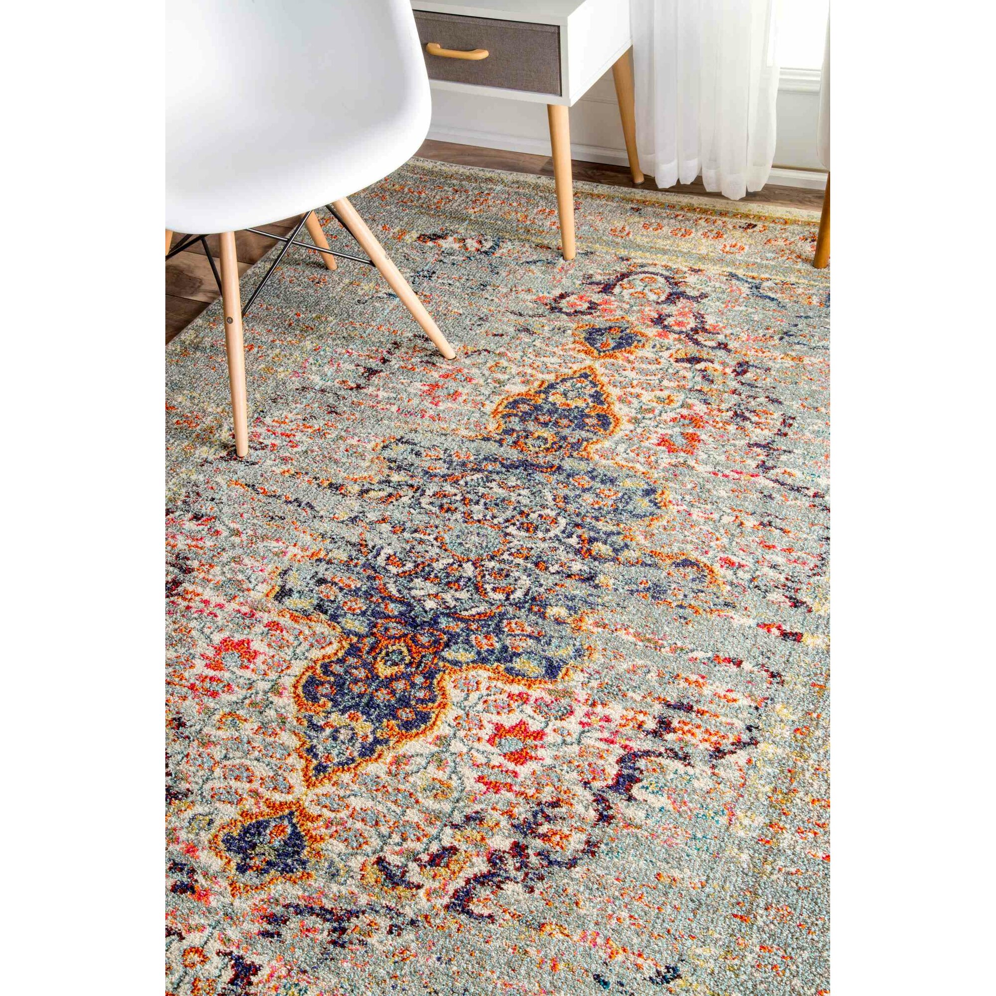 Bungalow Rose Estrel Blue Area Rug & Reviews