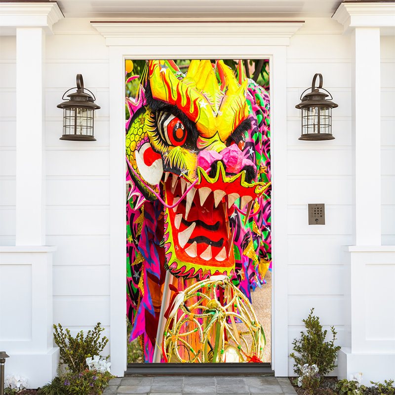 The Holiday Aisle Chinese Dragon Door Mural Wayfair