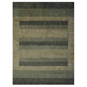 Stavros Hand-Woven Wool Green/Beige Area Rug