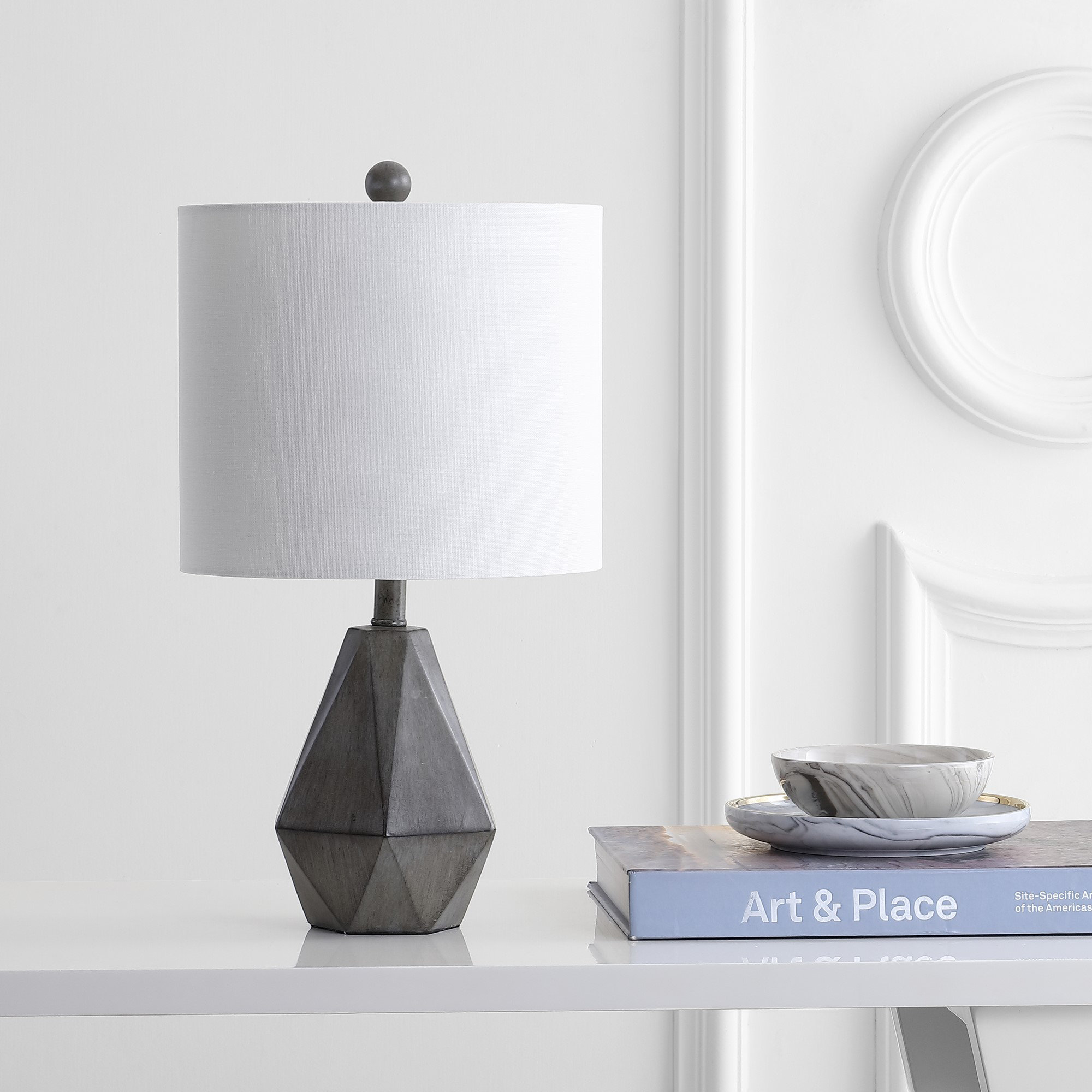 dark grey table lamp