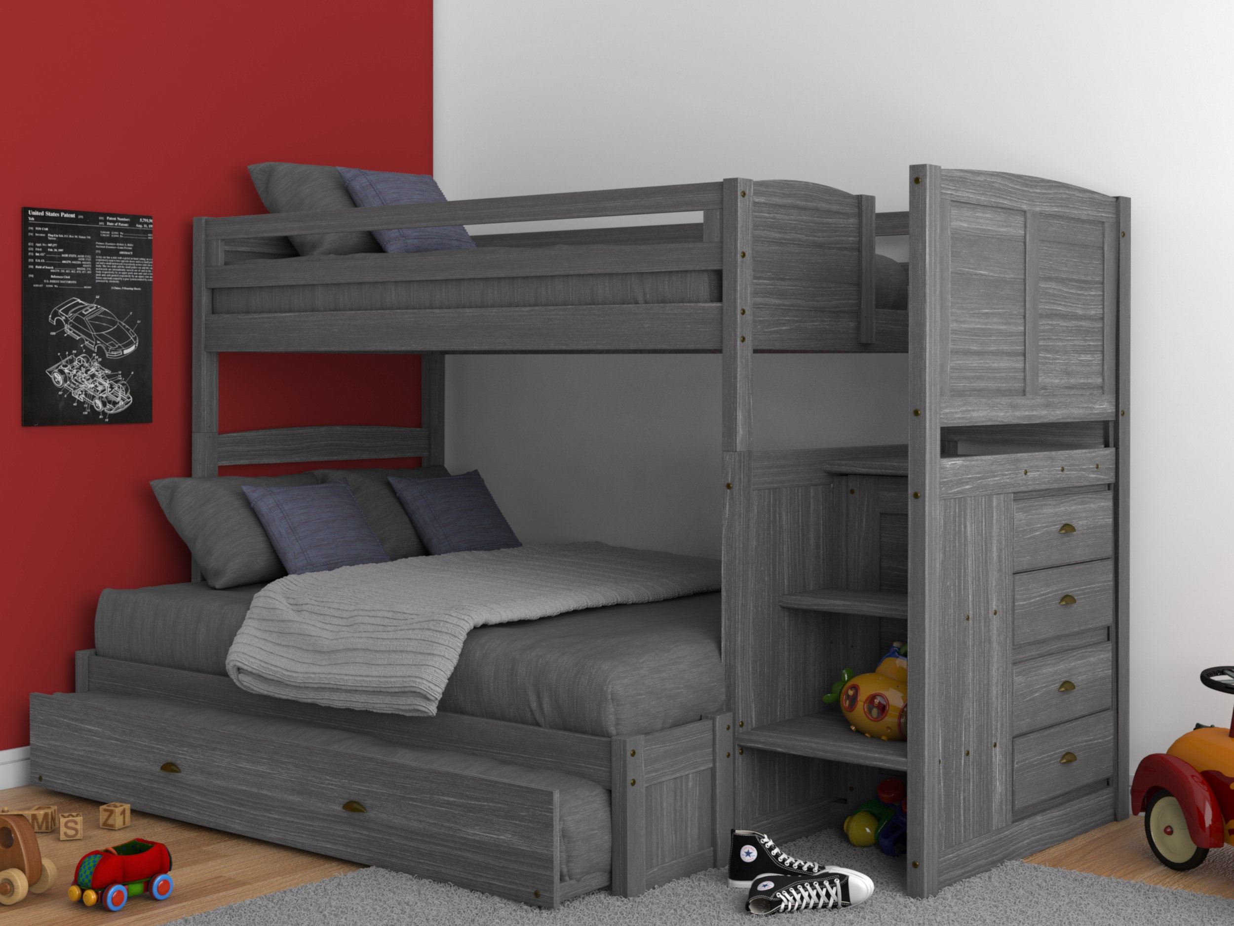 Birch Lane Heritage Goffredo Twin Over Full Bunk Bed With Trundle
