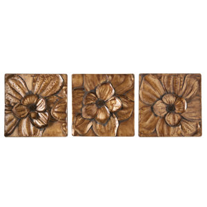 3 Piece Magnolia Brown Panel Wall Du00e9cor Set