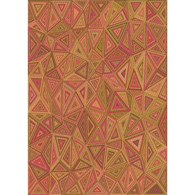 Geometric Orange Area Rug East Urban Home Rug Size: Rectangle 2' x 4'