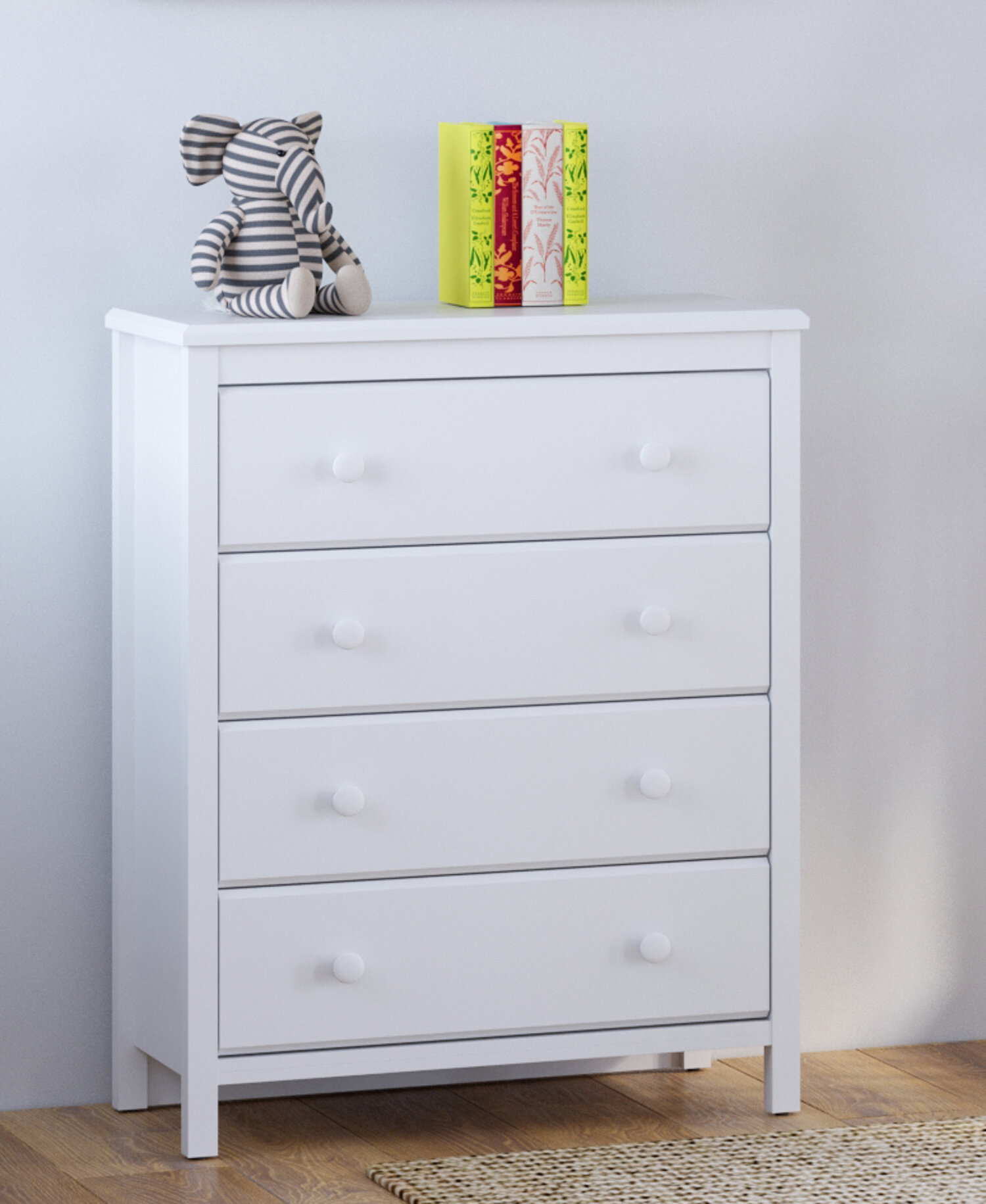 4 Spacious Drawers With Handles Stylish Storage Dresser Chest For