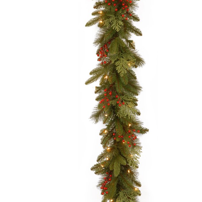 108'' in. Lighted Faux Garland & Reviews | Birch Lane