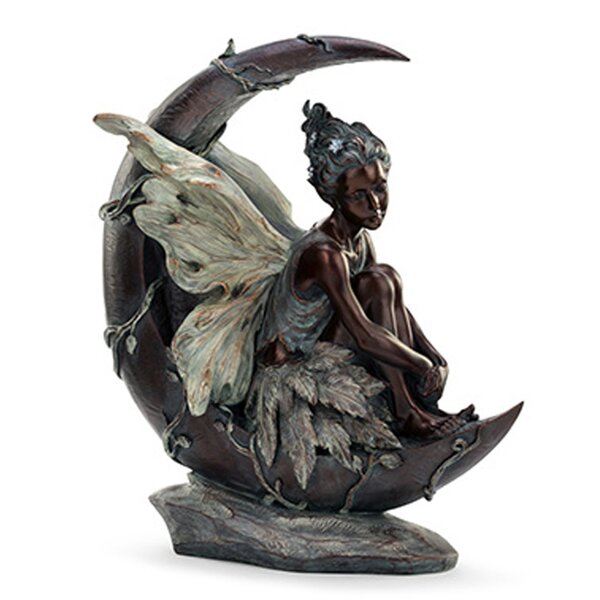 Fairy with Wolf Statue Figurine Collectible 9.75H 
