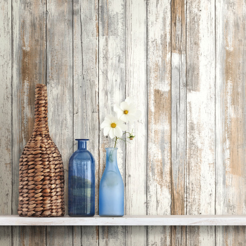 Hallmark Peel And Stick 16 5 X 20 5 Wood Distressed Wallpaper