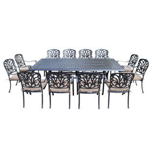 Go to store & view more images Morocco Aluminum 13 Piece Dining Set with Cushions by Oakland Living