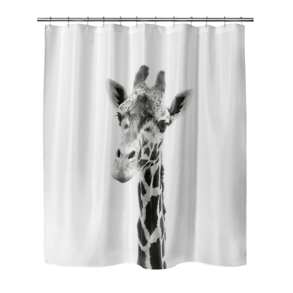 Giraffe Family Silhouette Fabric SHOWER CURTAIN 70x70 Night Star Sky Safari
