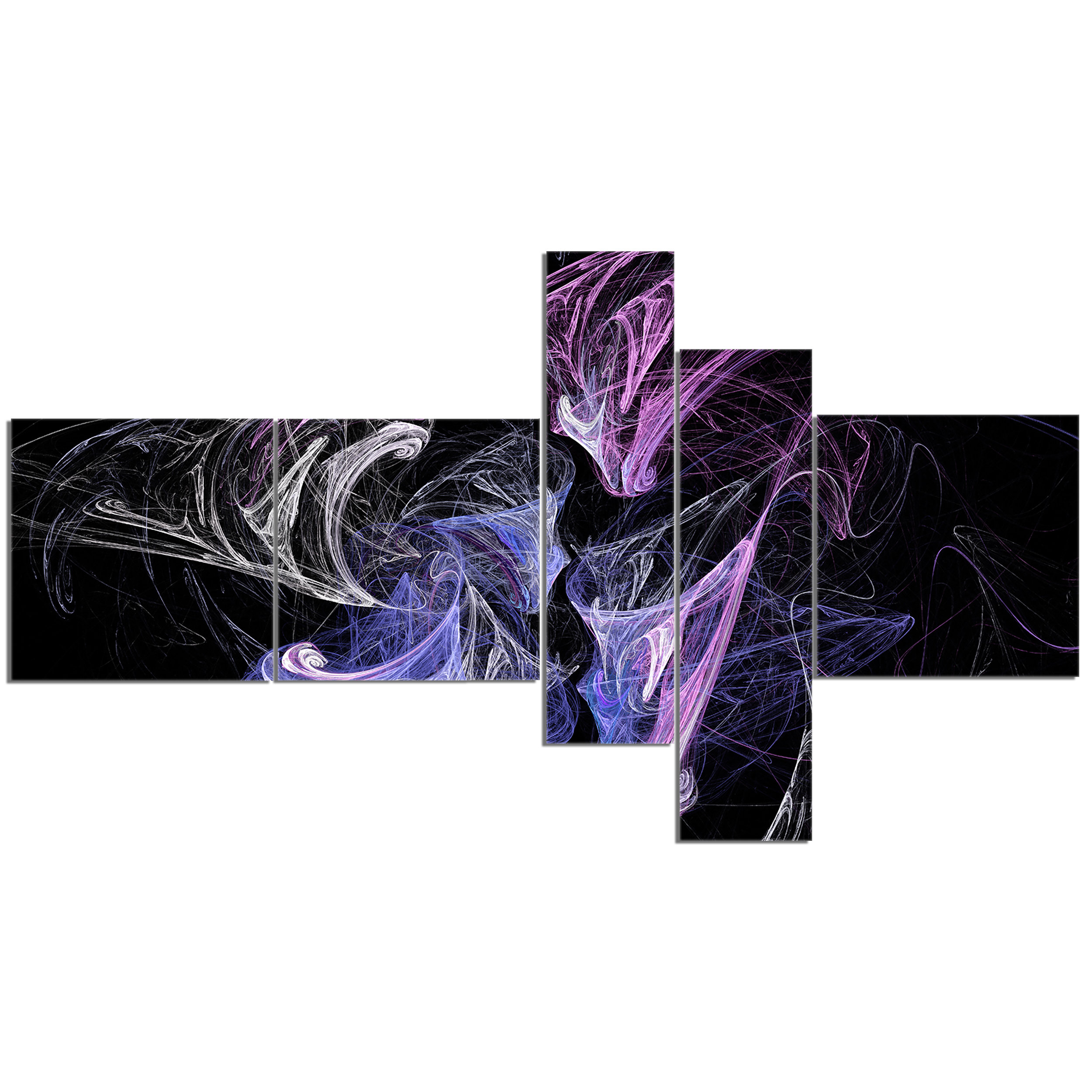 East Urban Home Billowing Smoke Blue Purple Graphic Art Print Multi Piece Image On Canvas Wayfair