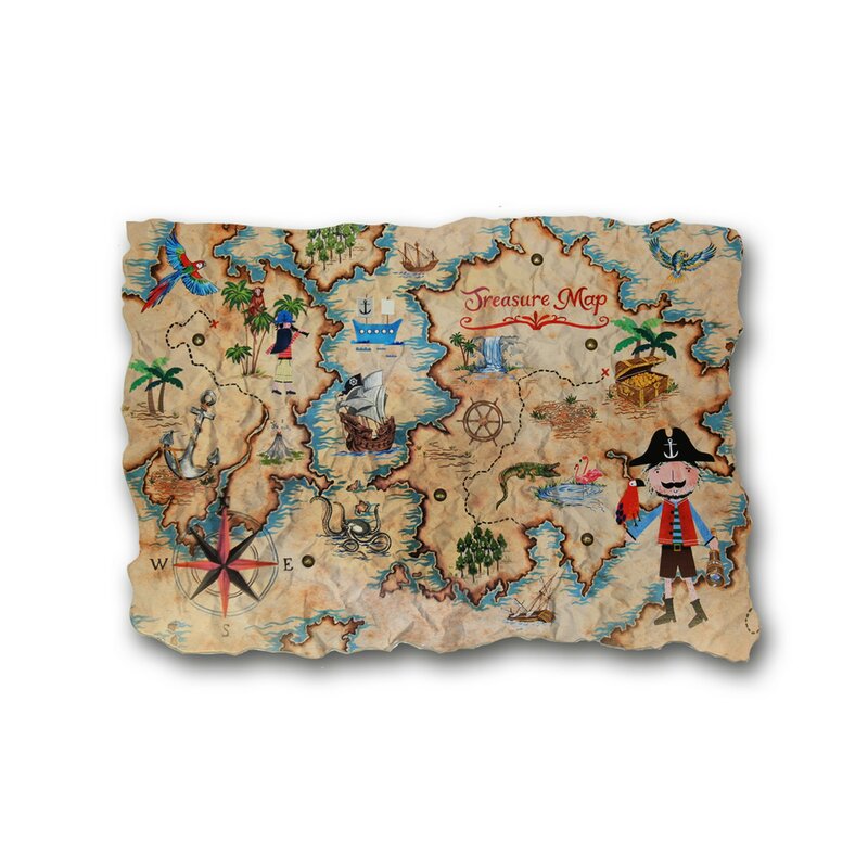 Zoomie Kids Amie Pirates Ahoy Treasure Map Wall Hanging & Reviews | Wayfair