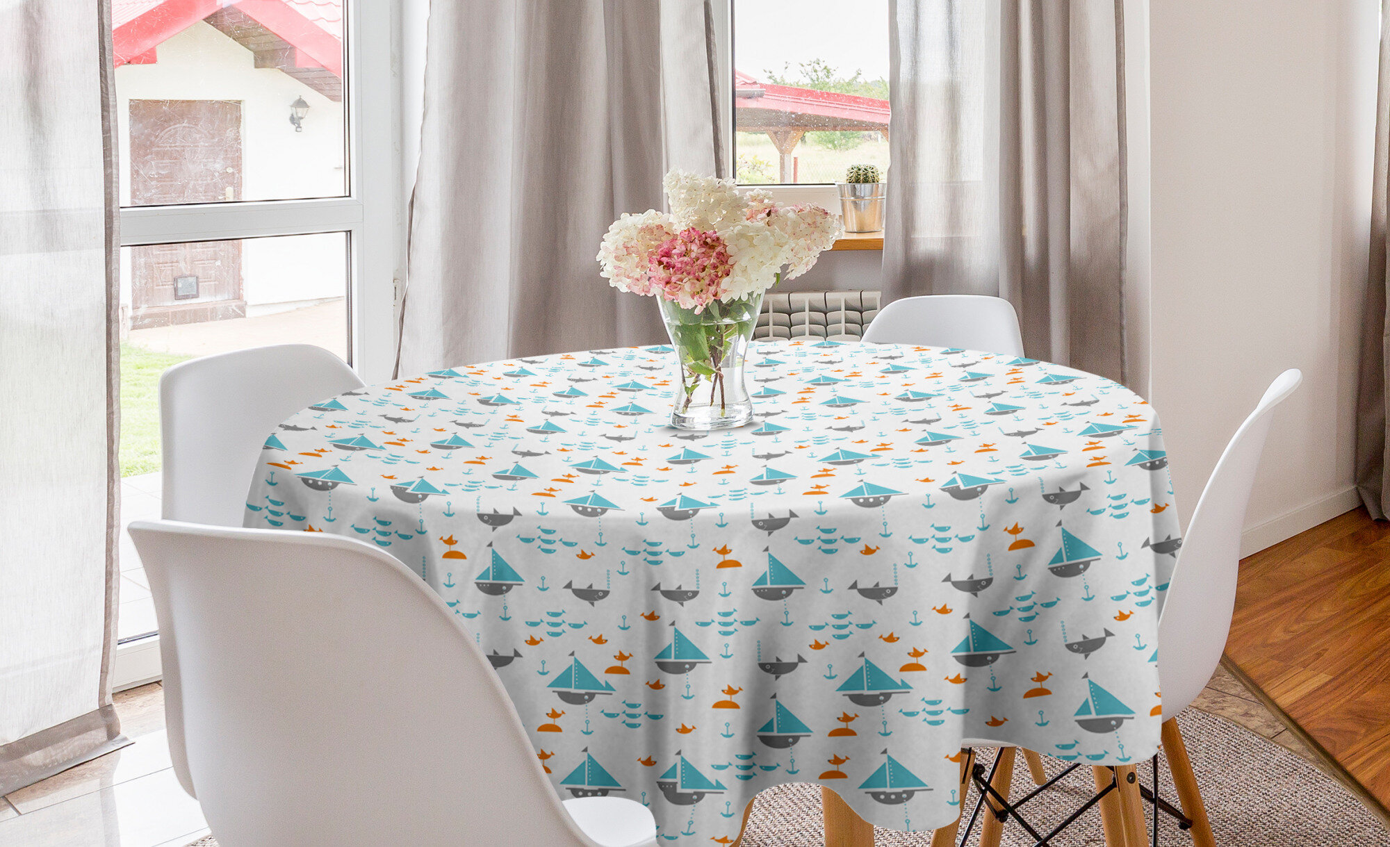 Birds and Flowers on a Pale Blue Background 16 X 72 Ambesonne Floral Table Runner Dining Room Kitchen Rectangular Runner Multicolor 