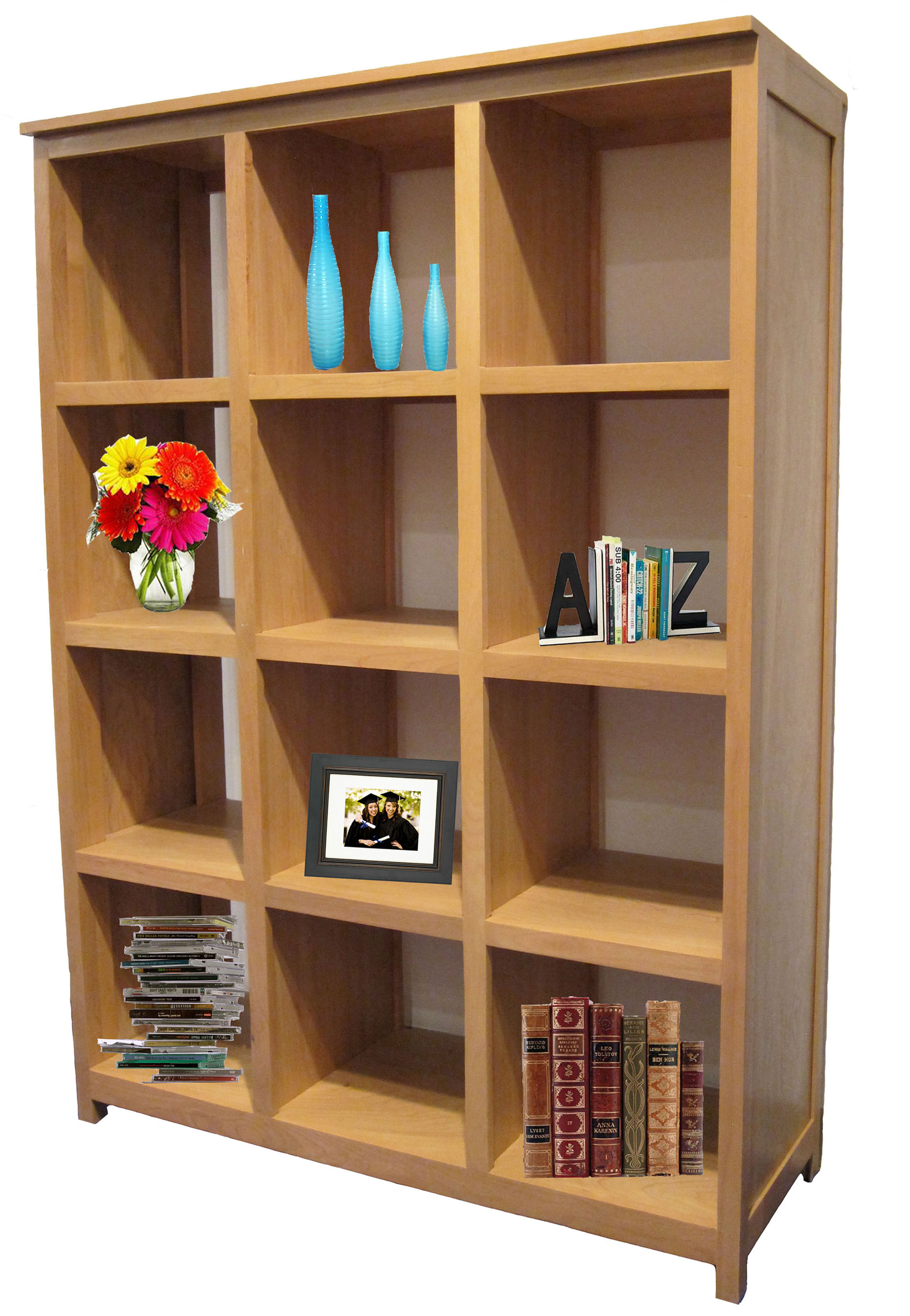 Loon Peak® Leblanc 67'' H x 48'' W Solid Wood Cube Bookcase Wayfair