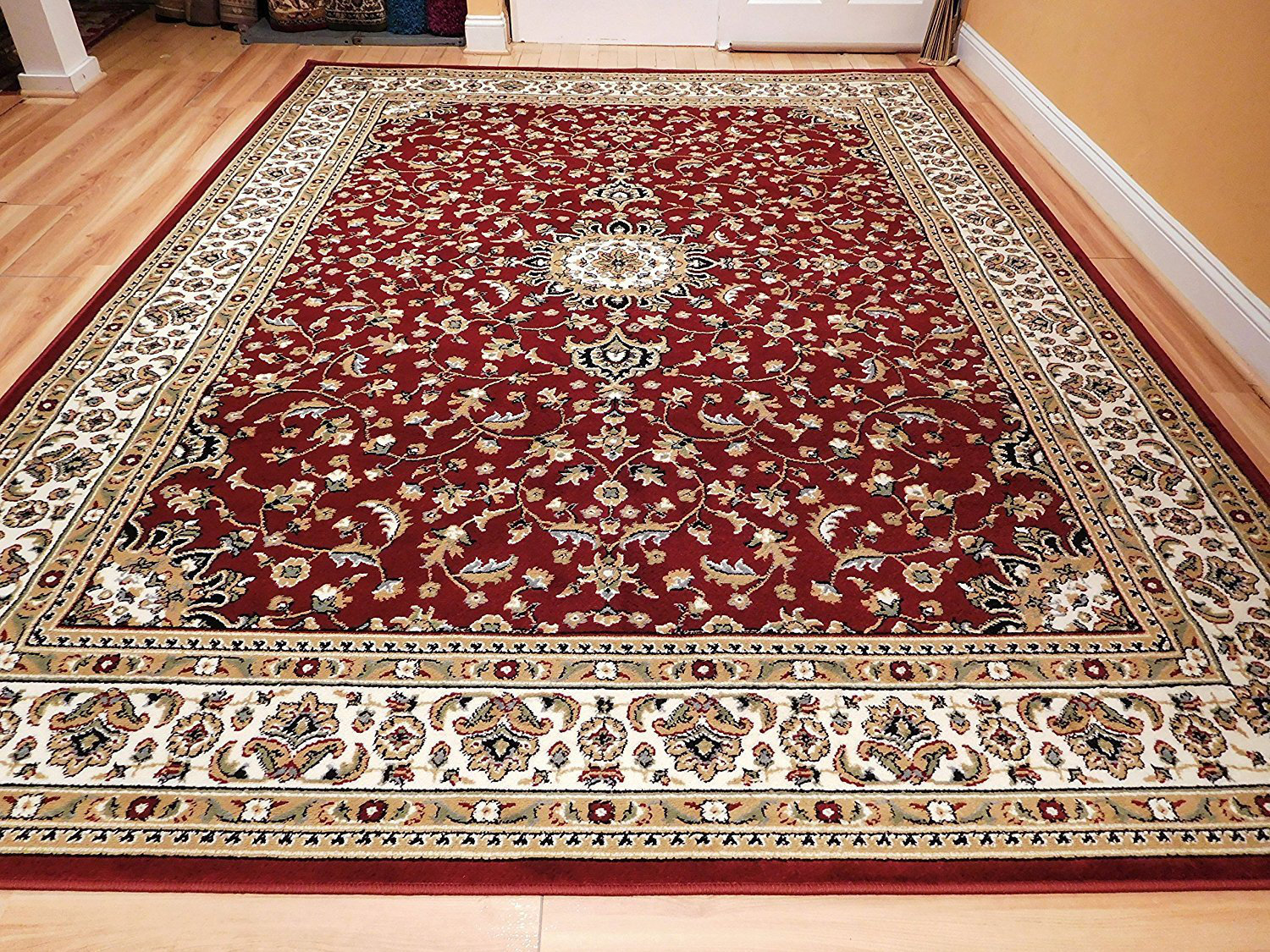 Astoria Grand Mulkerins Power Loom Wool Red Rug Reviews Wayfair