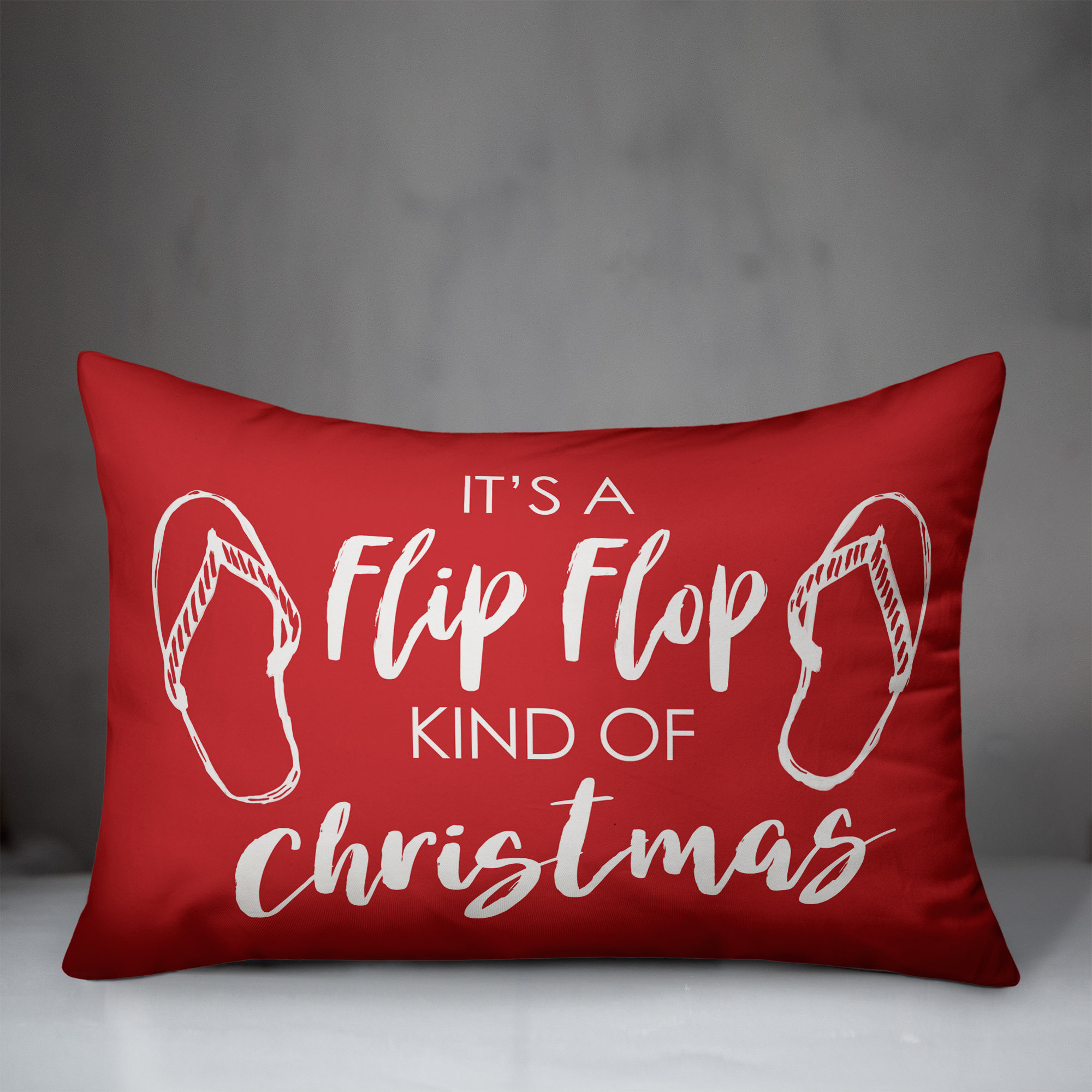 The Holiday Aisle Kelsi Flip Flop Christmas Lumbar Pillow Wayfair