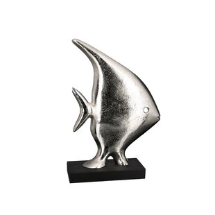 Wand Deko Fisch gold Figur 24cm maritim Relief Metall Optik 3D Dekoration Meer 