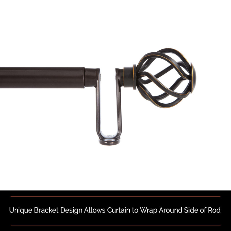 Sun Zero Cage Decorative Room Darkening Single Curtain Rod And