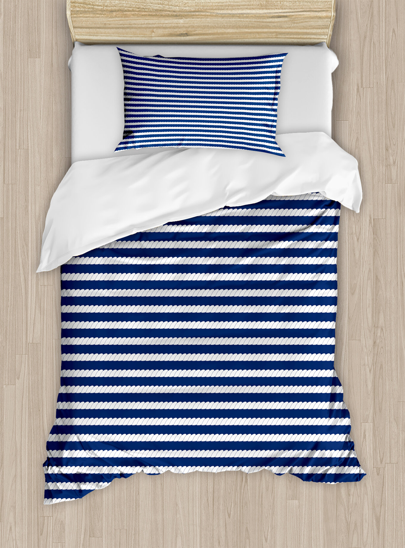 Ambesonne Yacht Navy Themed Rope Stripe Pattern On Background