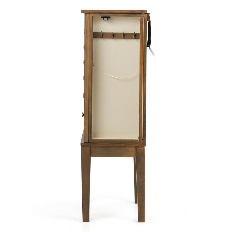 Red Barrel Studio Jewellery Cabinet Armoire Big Standing Storage Box Chest W Drawers Mirror Nature Reviews Wayfair Ca