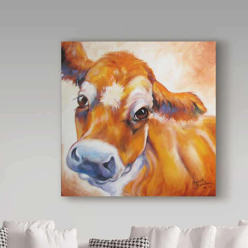 Trademark Art My Jersey Cow Commission Acrylic Painting Print On