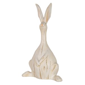 Sniffing Wooden Bunny Figurine