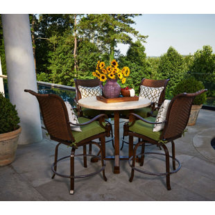 Go to store & view more images Panama 5 Piece Counter Height Dining Set with Cushions by Peak Season Inc.