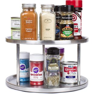 Organization for Pantry 11.8 Inch & 10.2inch Table Bathroom Lazy Susan Spice Rack Organizer for Cabinet Vanity Lazy Susan Clear Shelf Countertop