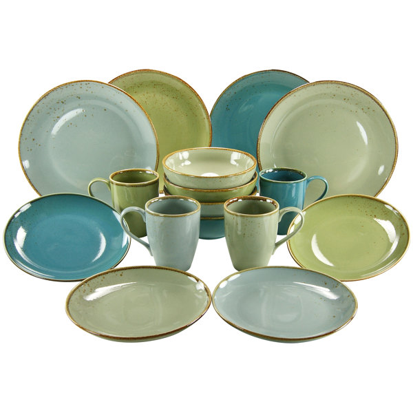 Creatable Nature 16 Piece Dinnerware Set with Mug, Service for 4