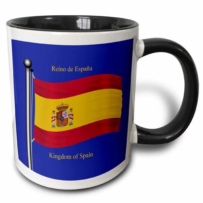 Gleaves The Flag of Haiti Waving with the Republic of Haiti Printed in English, French and Haitian Creole Coffee Mug Symple Stuff Color: Black, Capaci
