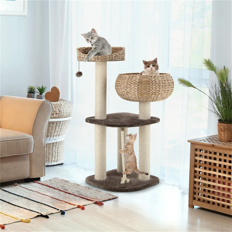 Tucker Murphy Pet™ 41 Inch Rattan Cat Tree With Napping Perch - Wayfair ...