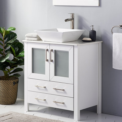 Byrl 30" Modern Free-standing Vessel Single Bathroom Vanity Set