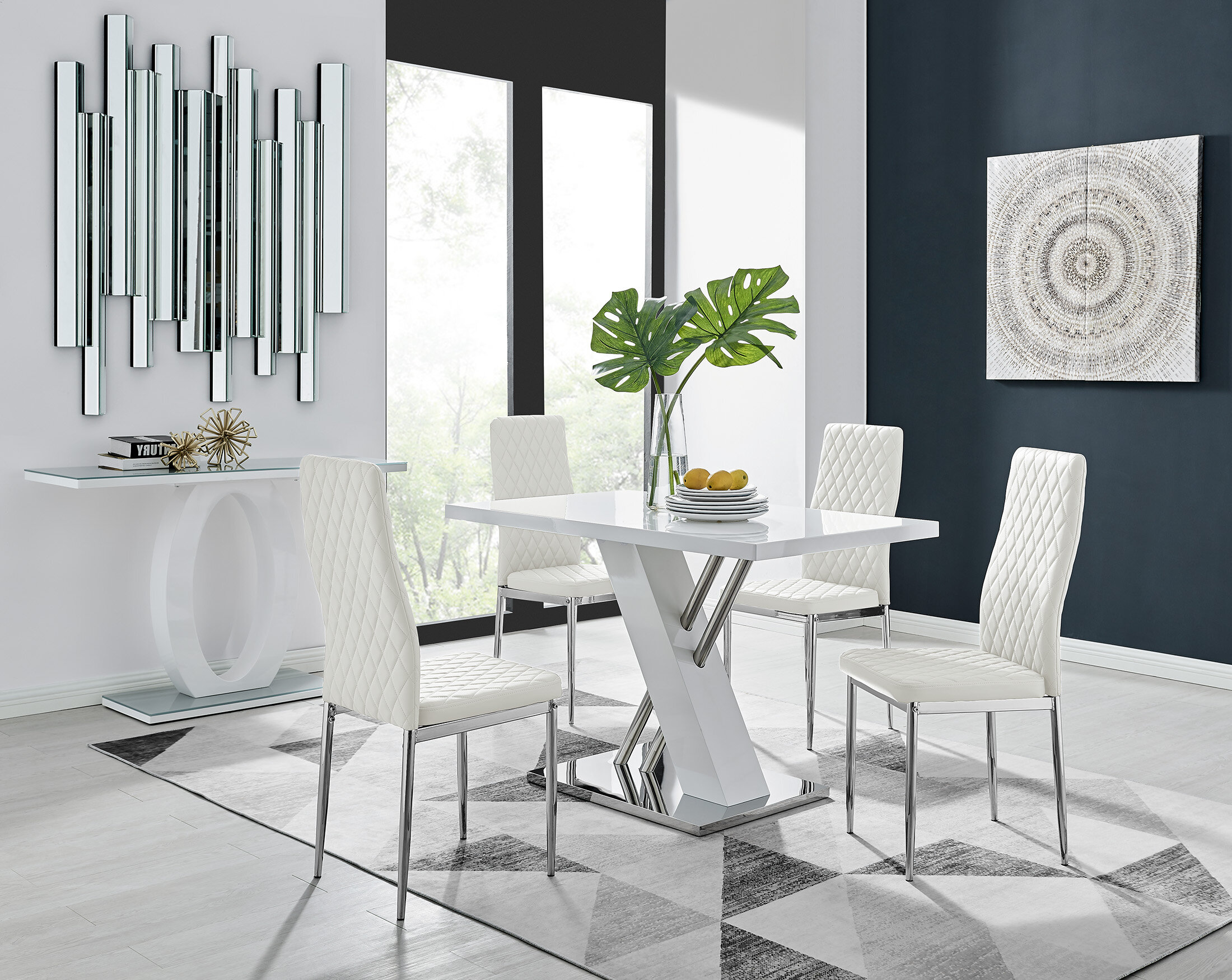 contemporary gray dining set