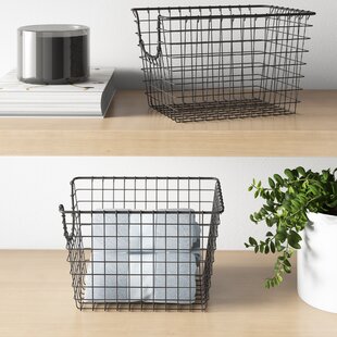 UK Iron Wire Mesh Multi-use Storage Organizer Basket Home Decor With Handle