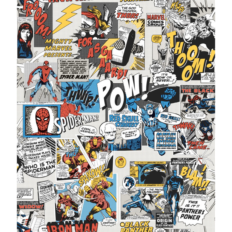 York Wallcoverings Marvel Comics Pow 33 L X 20 5 W Wallpaper