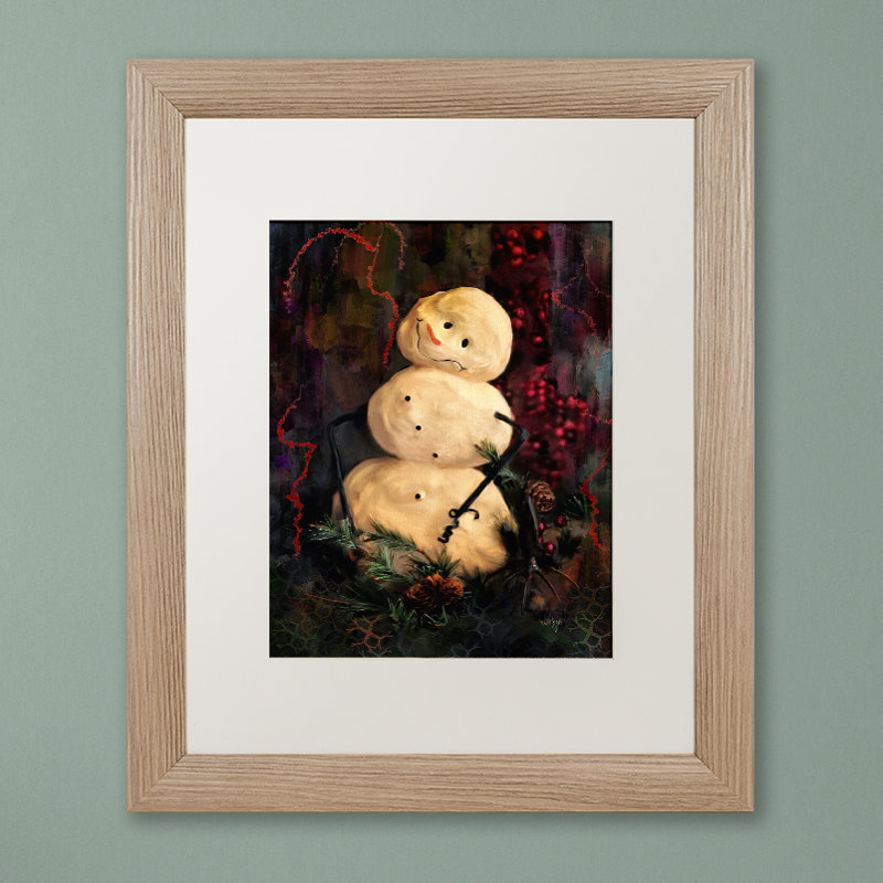 Trademark Art Forest Snowman Framed Painting Print On Canvas