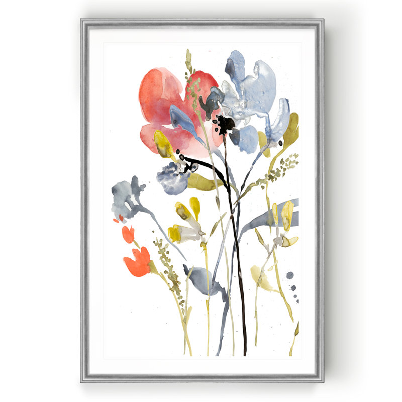 Ebern Designs Flower Overlay I Painting Print On Canvas Reviews Wayfair