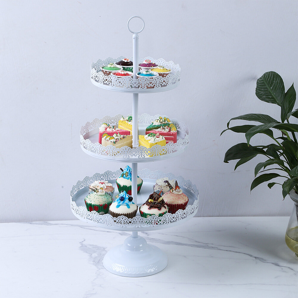 3 Tier Cake Stand Fittings Cupcake Rack Plate Handle Rod Wedding Party 10 Set