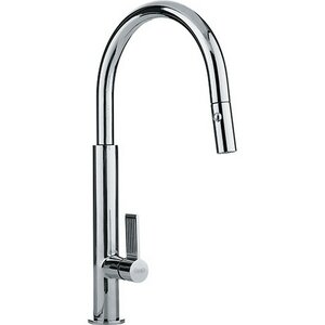 Evos Single Handle Deck Mounted Kitchen Faucet with Pull Down Spray
