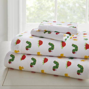 The Very Hungry Caterpillar 205 Thread Count 100% Cotton Sheet Set