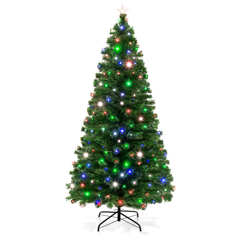 The Holiday Aisle 7 Ft Green Pine Artificial Christmas Tree With Multi Color Lights Reviews Wayfair These artificial christmas trees look festive year after year, whether you want one that looks like the real thing or a faux tree that comes in funky colors. 7 ft green pine artificial christmas tree with multi color lights