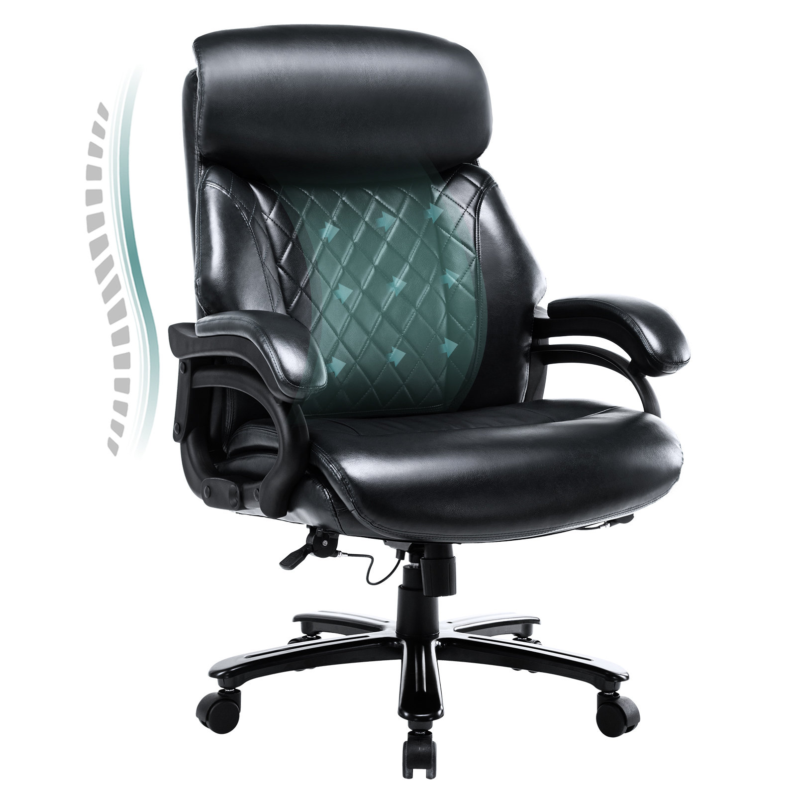 Inbox Zero Joed Ergonomic Genuine Leather Task Chair Wayfair Canada