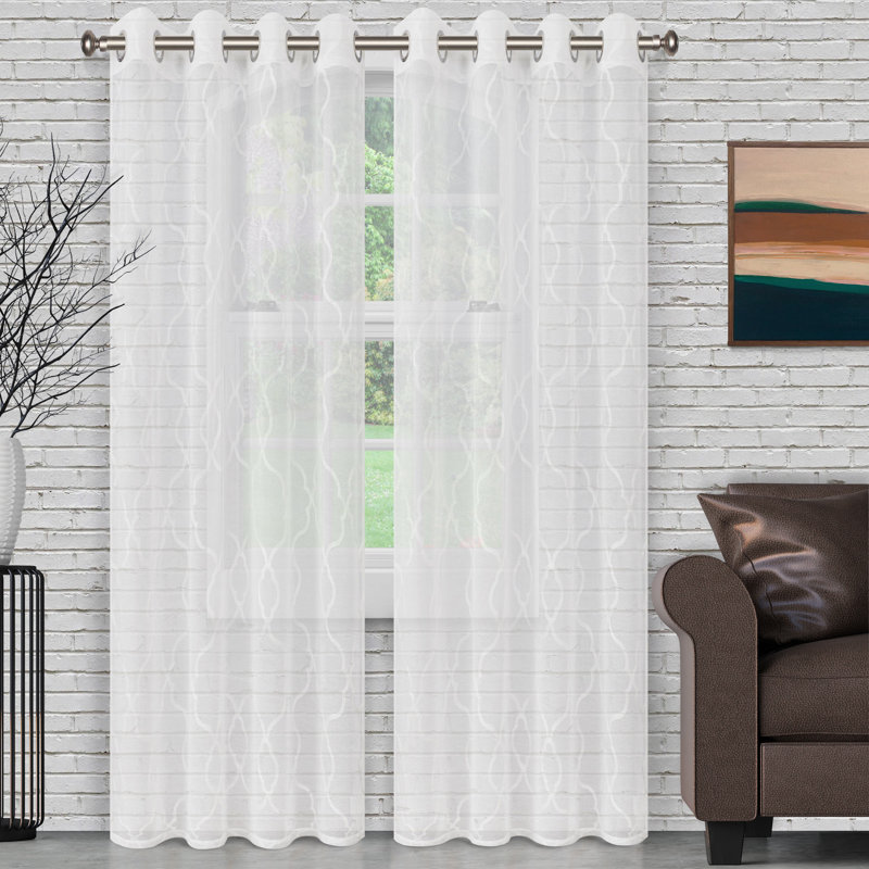 House Of Hampton Chesterhill Lightweight Geometric Sheer Grommet