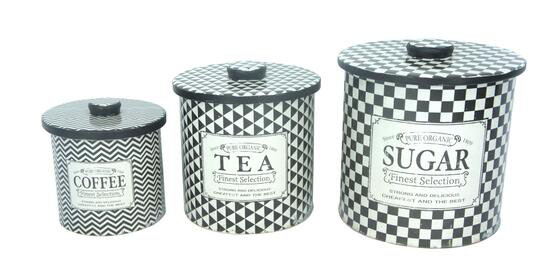 grey tea coffee sugar jars