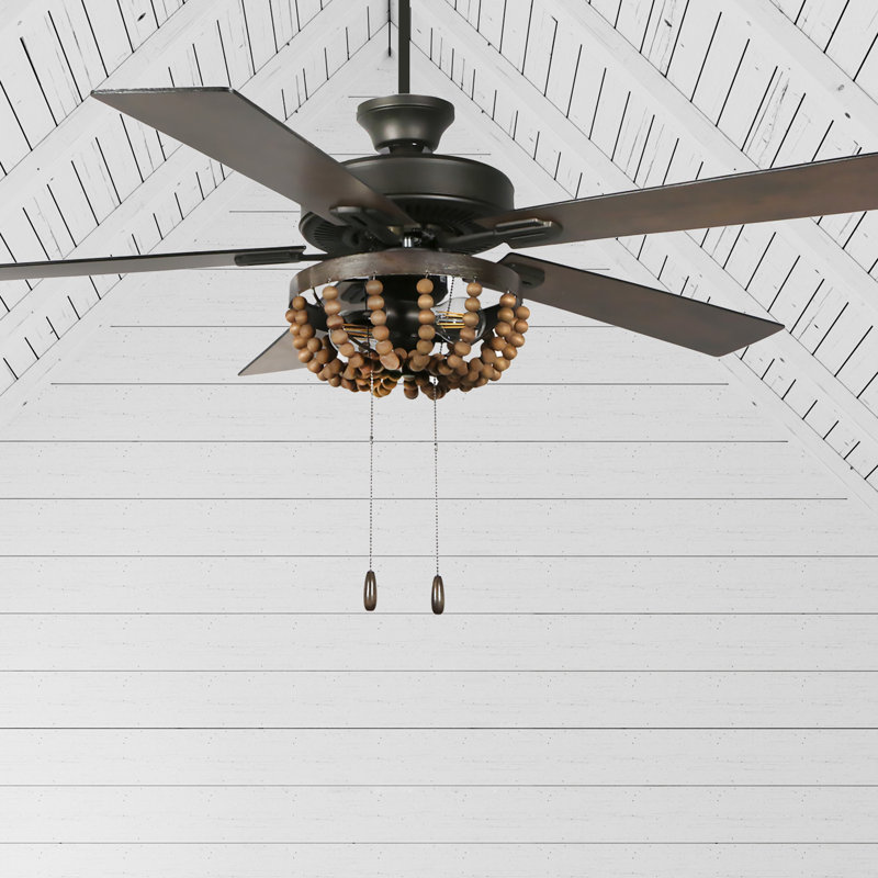 52 Deantrei 5 Blade Standard Ceiling Fan With Pull Chain And
