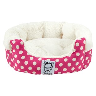 Basics Cuddler Bolster Pet Bed Pink Polka Dots 