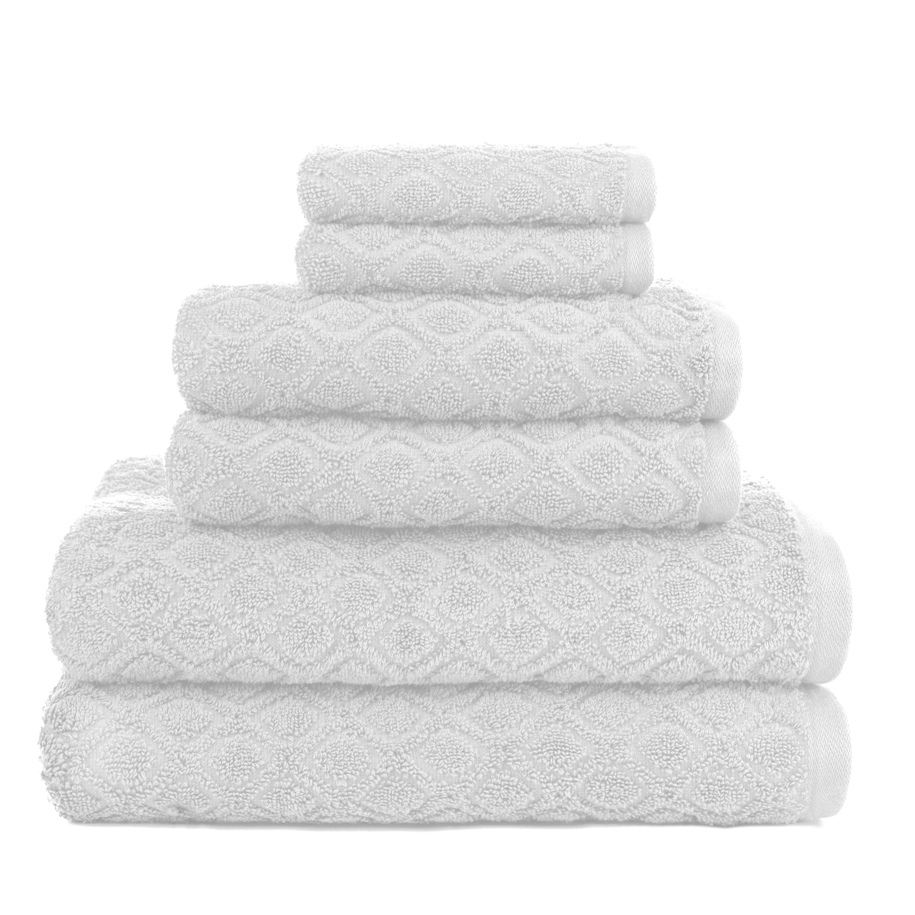6 Piece 100% Cotton Bath Towel Set 