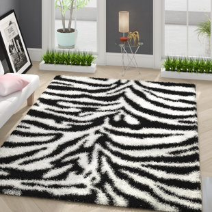Zebra Print Rugs Wayfair Burns Zebra Print Black Snow White Area Rug