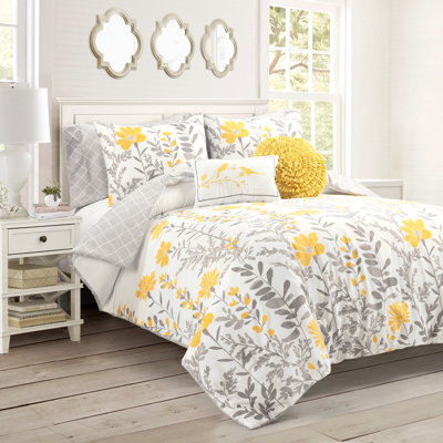 lush decor aprile floral reversible comforter set