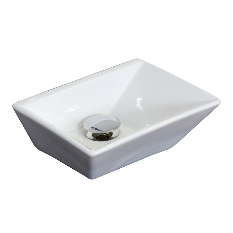 American Imaginations Emily Ceramic Rectangular Vessel Bathroom Sink Wayfair